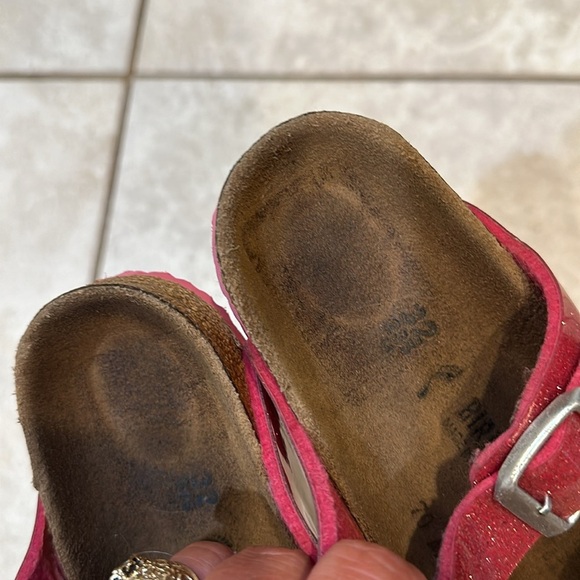Birkenstock Arizona Pink Glitter Sandals 32 - Picture 3 of 7